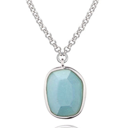SUGAR MELON - Sterling Silver Chinese Amazonite Necklace