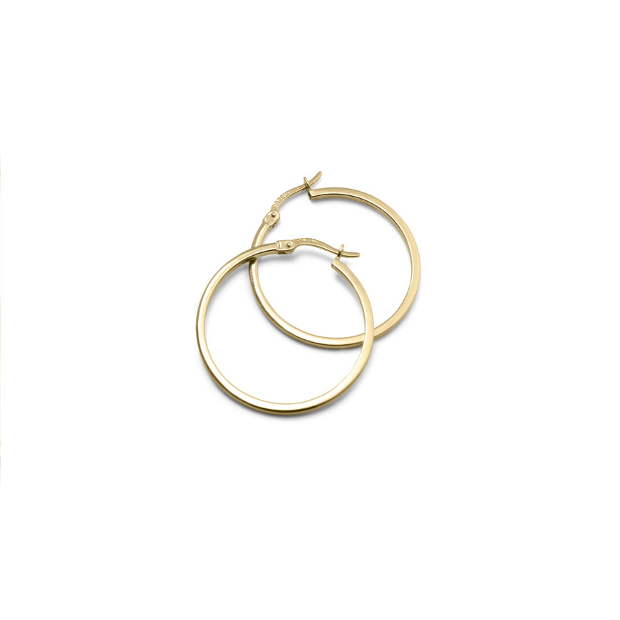 GOOD THINGS - 14K Yellow Gold 28mm Square Railed Hoops