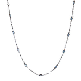 AMBROSIA - Sterlig Silver Sky Blue Topaz 19.5" Adjustable  Necklace