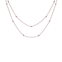 BEADED - Wrappable 10K Rose Gold Beaded Chain Necklace 36"