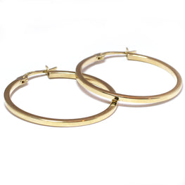 GOOD THINGS - 14K Yellow Gold 28mm Square Railed Hoops