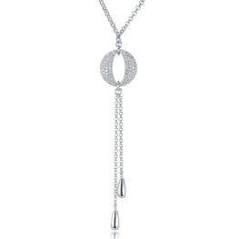 PORTAL STONE - Sparkling Sterling Silver Tassel Necklace