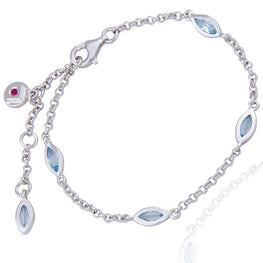 AMBROSIA - Sterling Silver Blue Topaz Bracelet