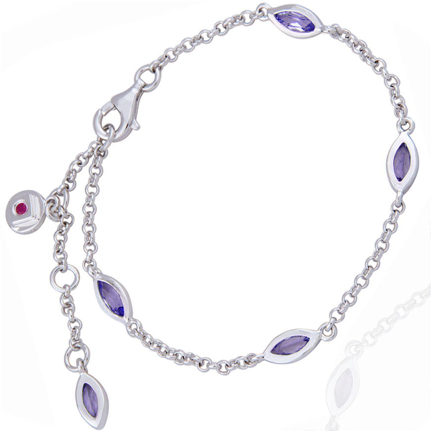 AMBROSIA SUGAR - Grey Agate and Amethyst and Crystal Sterling Bracelet Duo