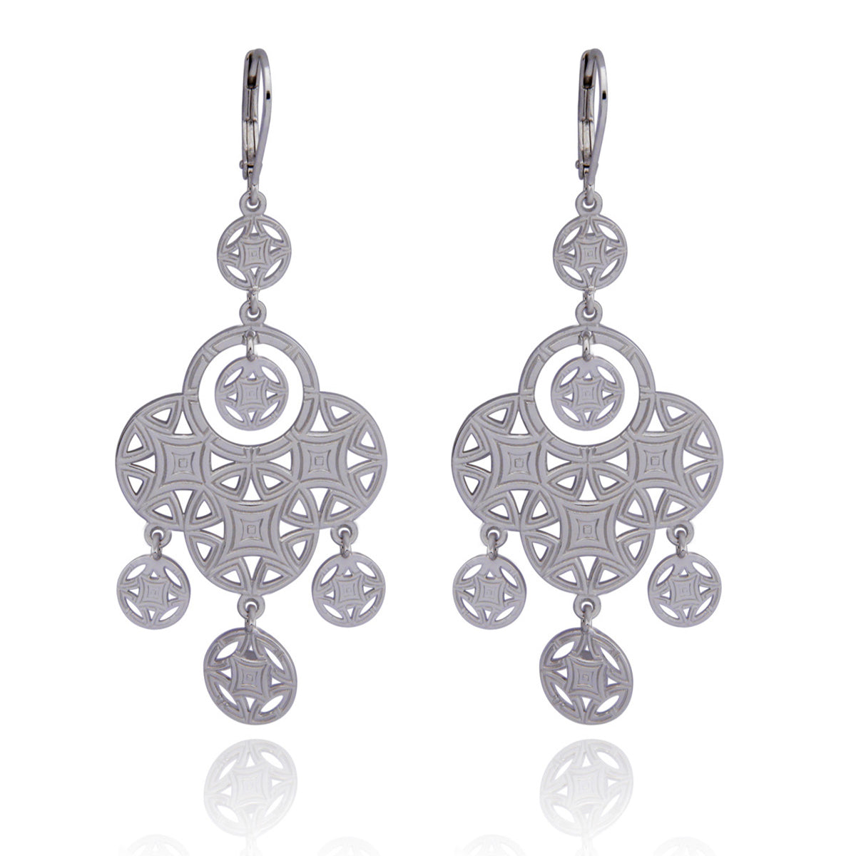 REFLECTIONS - Leverback Sterling Silver Dangly Earrings