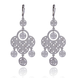 REFLECTIONS - Leverback Sterling Silver Dangly Earrings