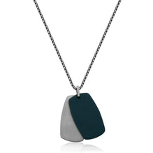 STEELX - Genuine Blue Leather and High Polsihed Dog Tag. 24"