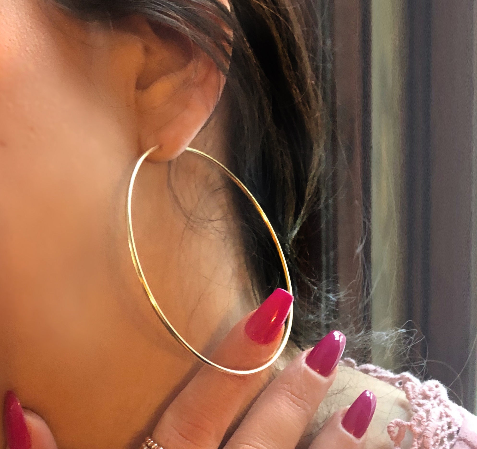 ESSENTIAL style - Fabulous 70mm 10K Yellow Gold Hoops
