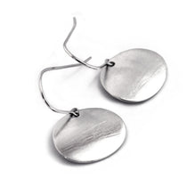 MERMAID SCALES - Brushed Silver Wire Hook Earrings