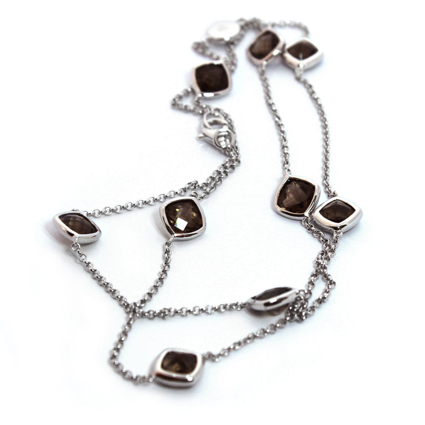 SMOULDER - Faceted Sterling Silver Smoky Quartz 24