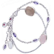 AMBROSIA SUGAR - Grey Agate and Amethyst and Crystal Sterling Bracelet Duo