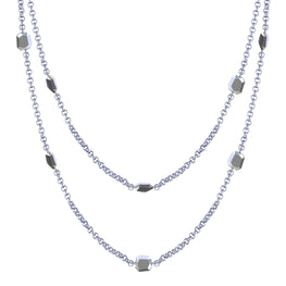 FACET - Faceted Sterling Silver 48" Wrap Necklace